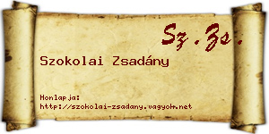Szokolai Zsadány névjegykártya